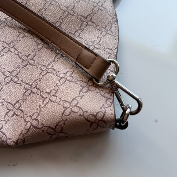 Nine West Monogram Print Beige & Brown Tote Bag Adjustable Shoulder Strap - Picture 4 of 16